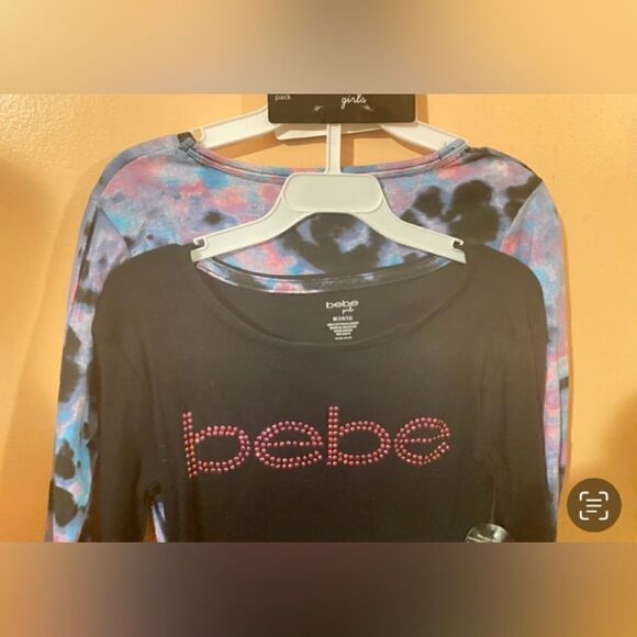 🛍️BeBe Girls 2 Pack multicolor Tops Shirts long sleeve Size: Medium 10/12🎀 - Picture 9 of 10